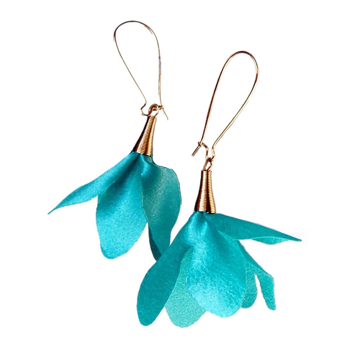 VIVAFELICIA - Aros Hechos a Mano Copihues Turquesa