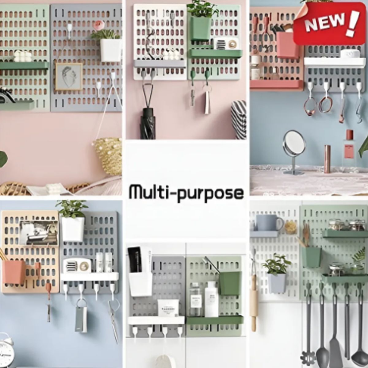 GENERICO - Estante Multiusos Organizador De Pared Autoadhesivo Color Verde