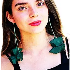 VIVAFELICIA - Aros Hechos a Mano Angelina Verde Botella