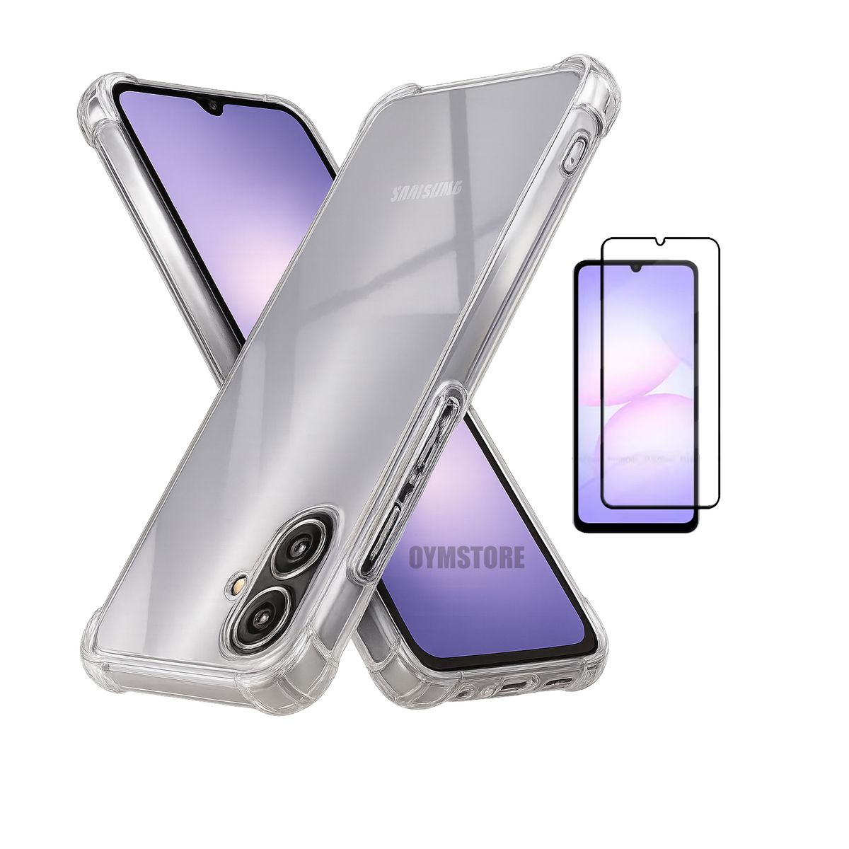 GENERICO - Carcasa Transparente Premium + Lamina 9H para Samsung A07
