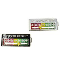 Pack Pin Batería Social My Social Battery Divertido 2 Unidades