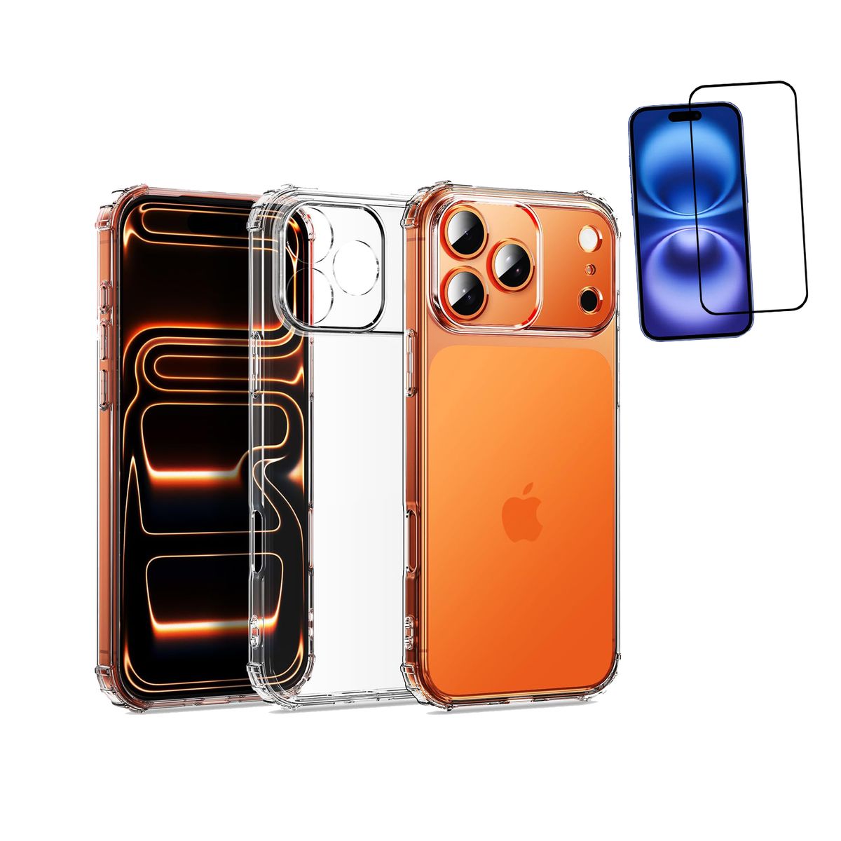 GENERICO - Carcasa Transparente Premium + Lamina 9H para iPhone 17 Pro Max