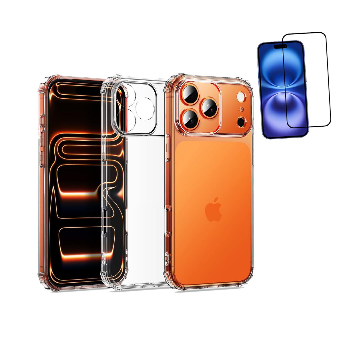 GENERICO - Carcasa Transparente Premium + Lamina 9H para iPhone 17 Pro
