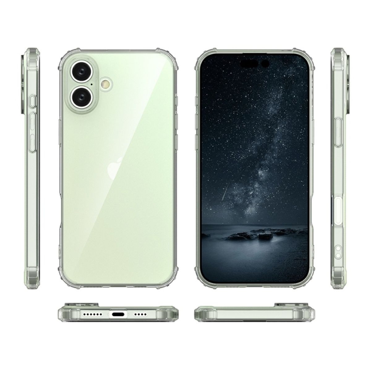 GENERICO - Carcasa Transparente Premium + Lamina 9H para iPhone 16 Plus