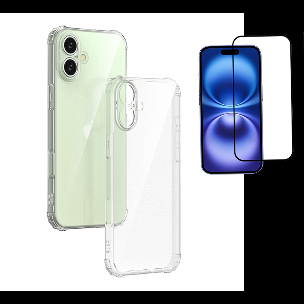 GENERICO - Carcasa Transparente Premium + Lamina 9H para iPhone 16