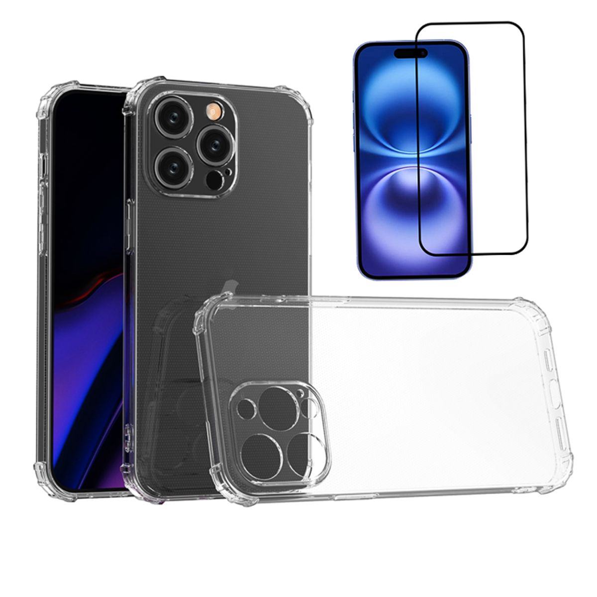 GENERICO - Carcasa Transparente Premium + Lamina 9H para iPhone 15 pro