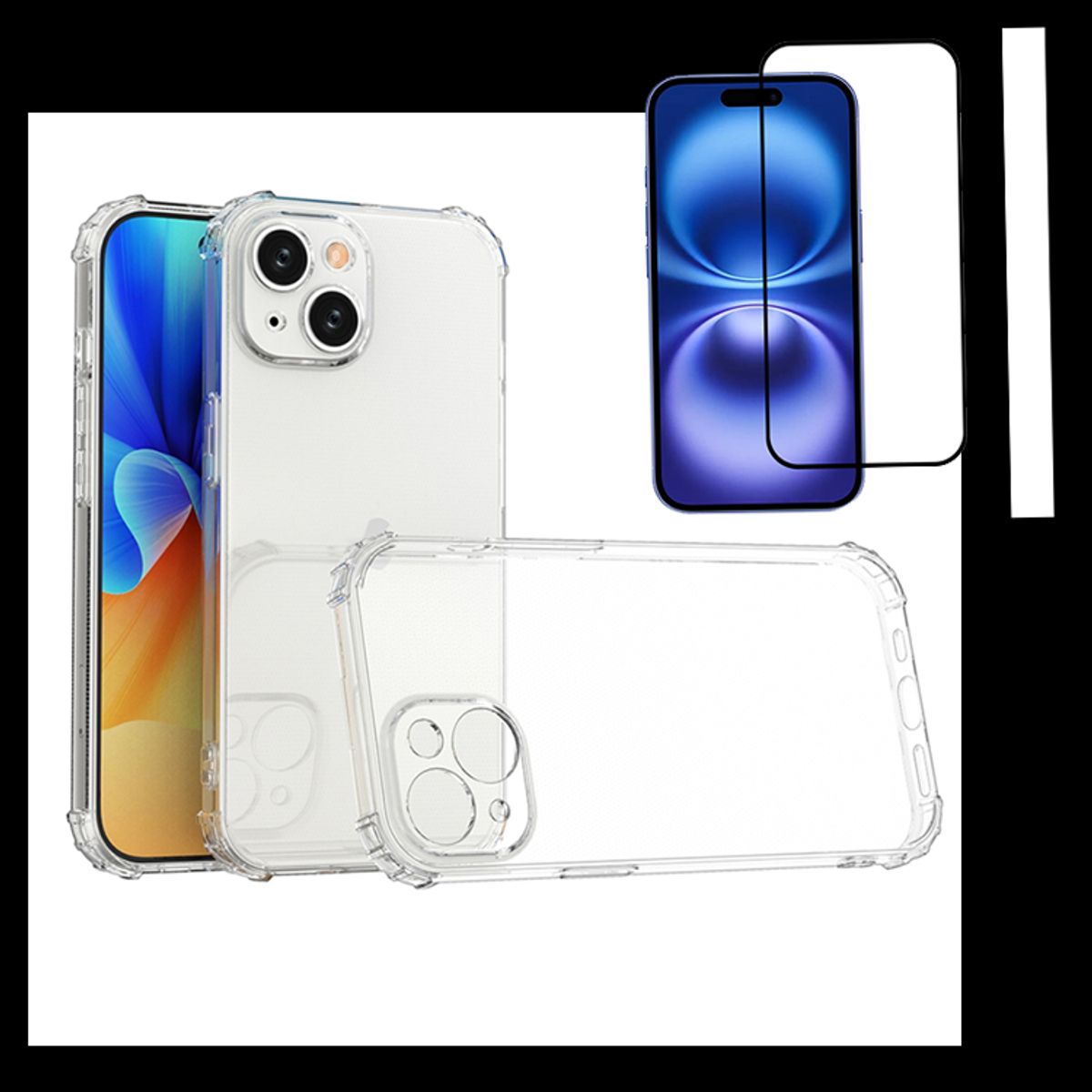 GENERICO - Carcasa Transparente Premium + Lamina 9H para iPhone 15 plus