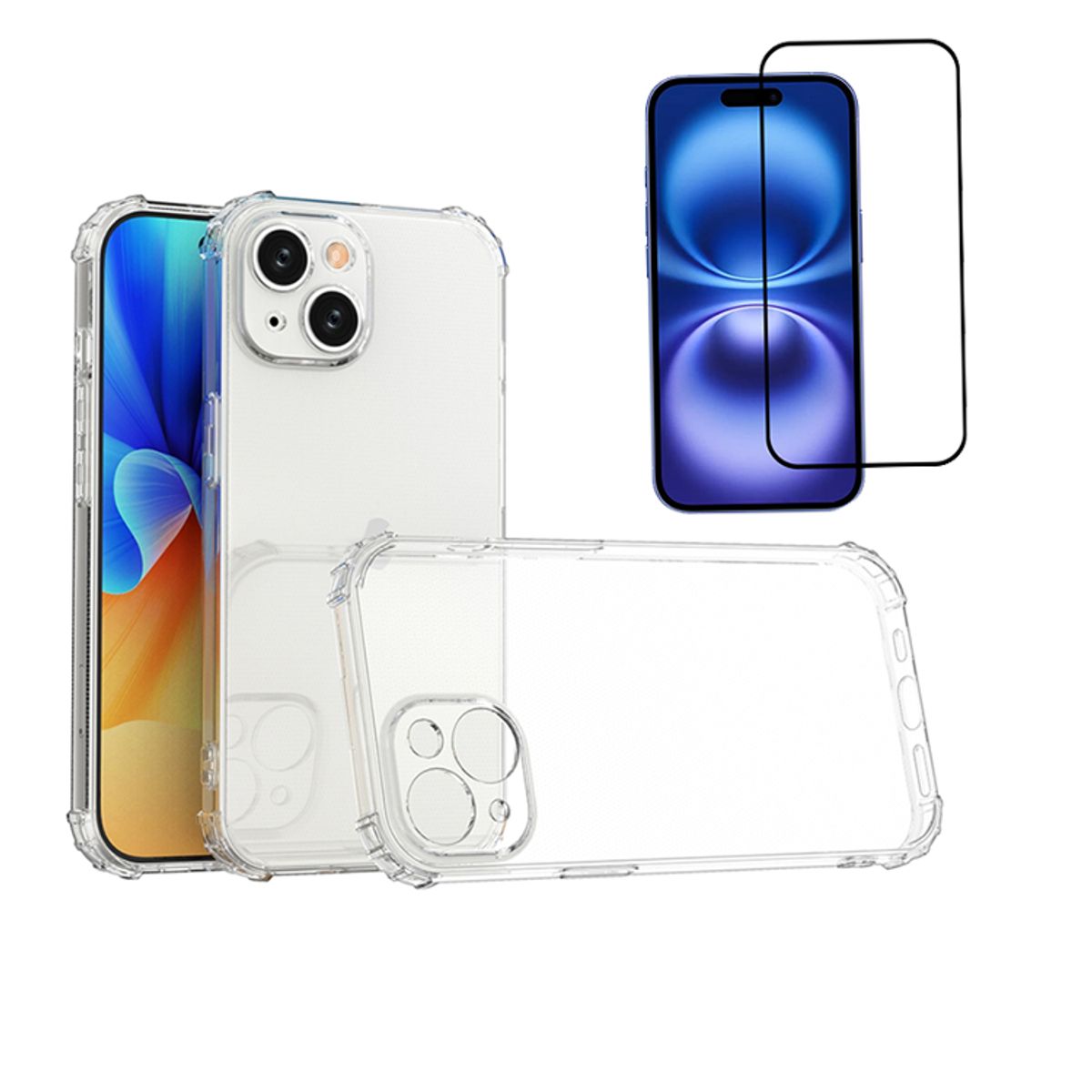 GENERICO - Carcasa Transparente Premium + Lamina 9H para iPhone 15 plus