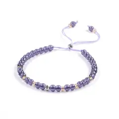 TRIBALLE - Pulsera Amatista Minimalista De Piedra Natural