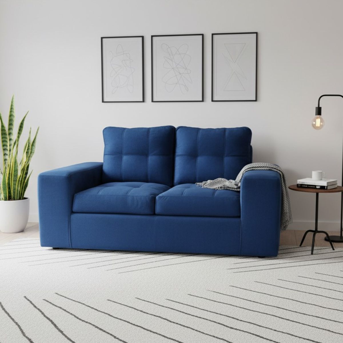 MUEBLES COTTONI - Sofá 2 cuerpos Lucca Felpa