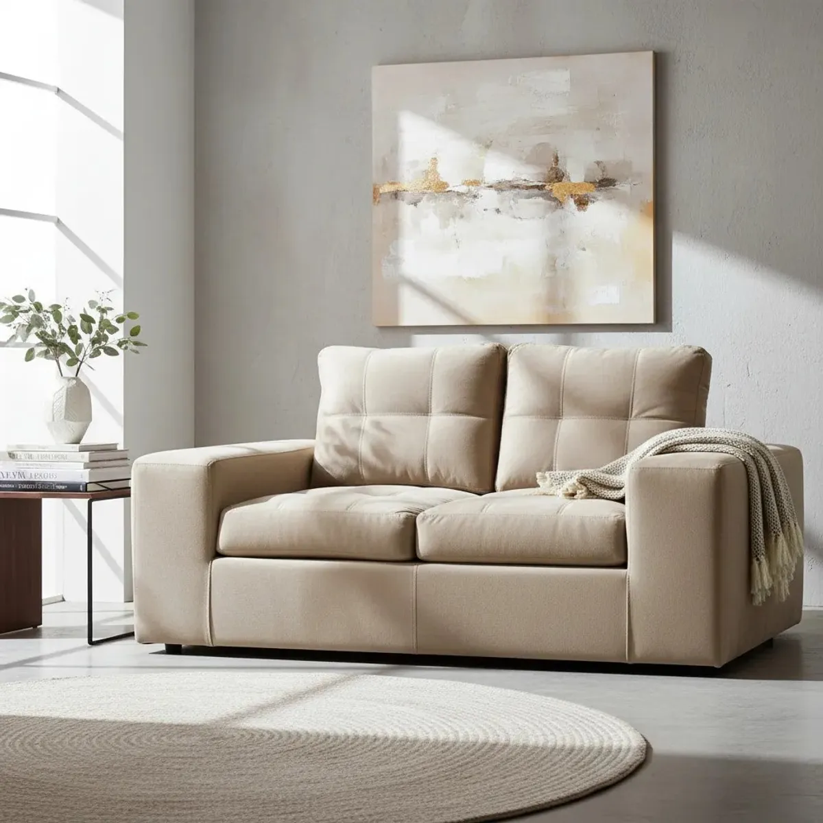 MUEBLES COTTONI - Sofá 2 cuerpos Lucca Felpa