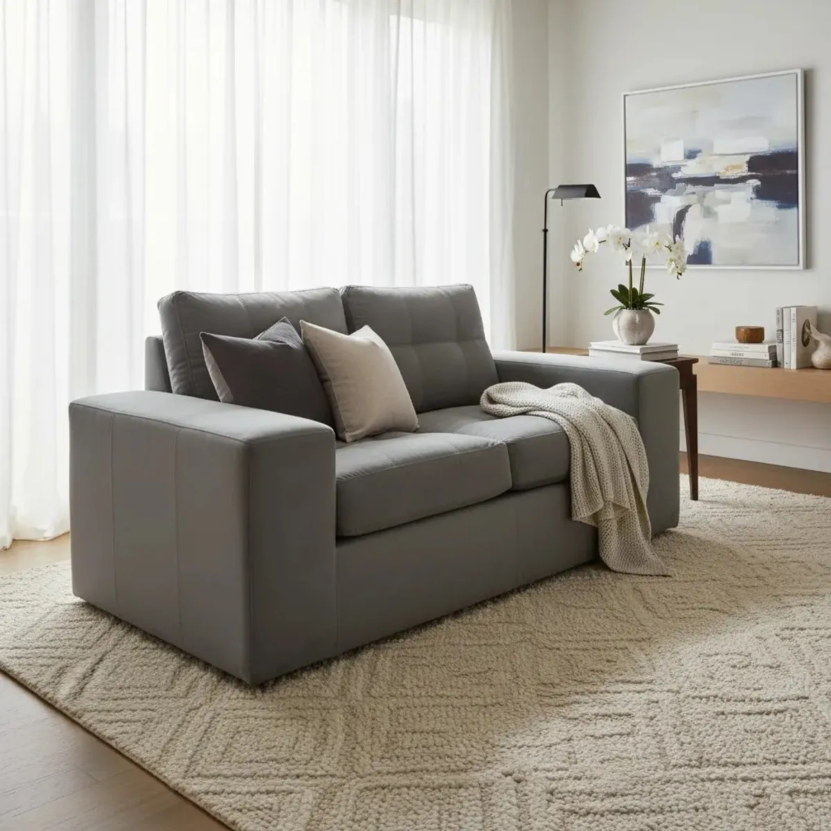 MUEBLES COTTONI - Sofá 2 cuerpos Lucca Felpa