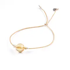 TRIBALLE - Pulsera Citrino Minimalista Y Plata 925