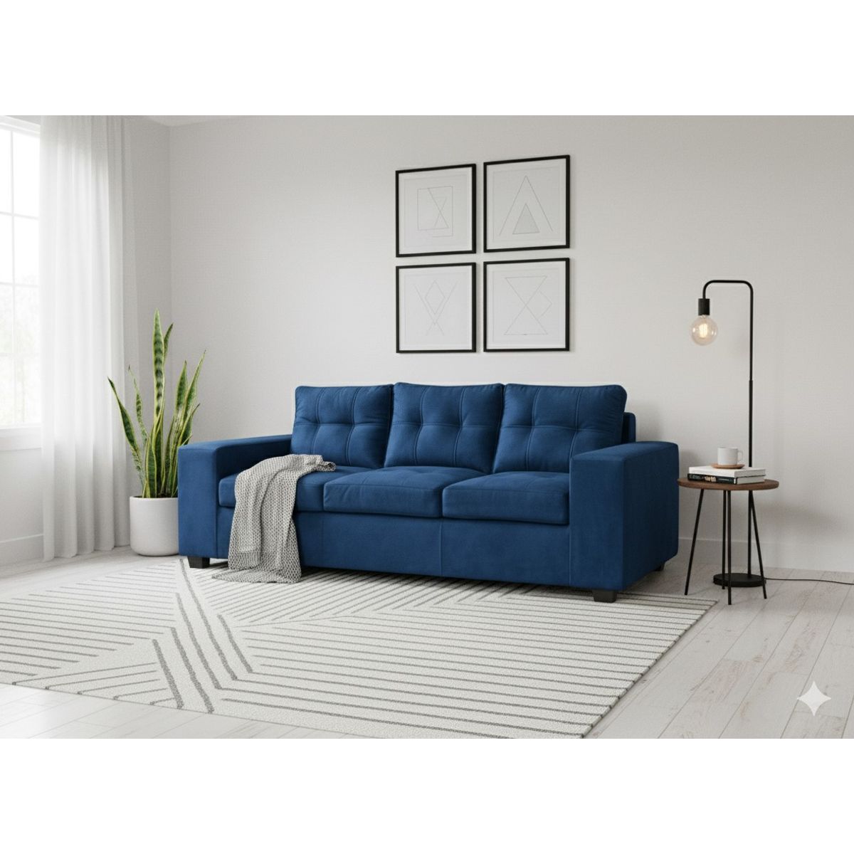 MUEBLES COTTONI - Sofá 3 cuerpos Lucca Felpa