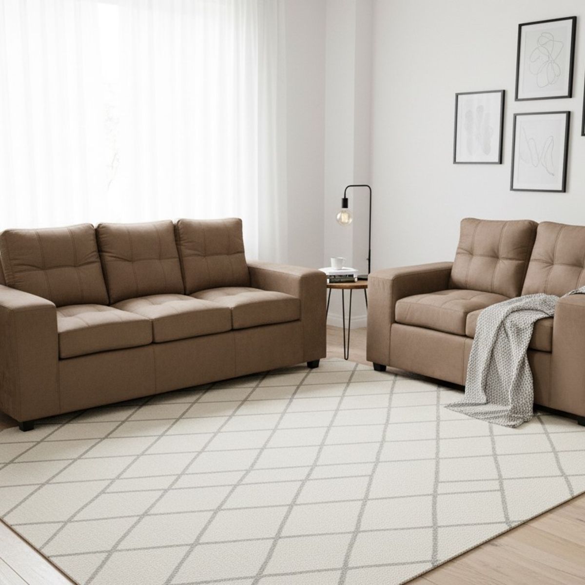 MUEBLES COTTONI - Living 3-2 Lucca Felpa