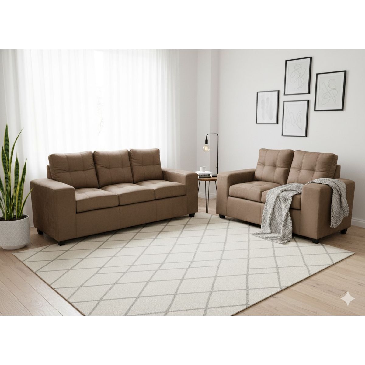 MUEBLES COTTONI - Living 3-2 Lucca Felpa