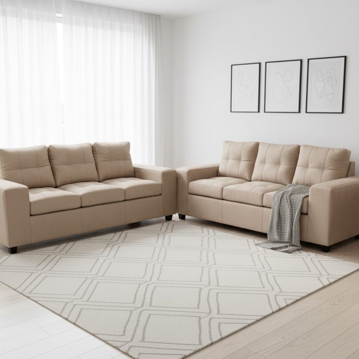 MUEBLES COTTONI - Living 3-2 Lucca Felpa