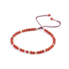 TRIBALLE - Pulsera Ágata Rojo Minimalista De Piedra Natural