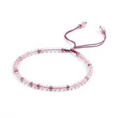TRIBALLE - Pulsera Cuarzo Rosado Minimalista De Piedra Natural