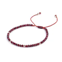 TRIBALLE - Pulsera Granate Minimalista De Piedra Natural