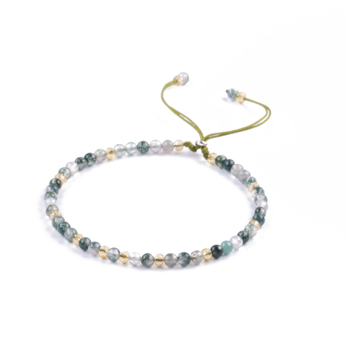 TRIBALLE - Pulsera Ónix Y Ágata Minimalista De Piedra Natural