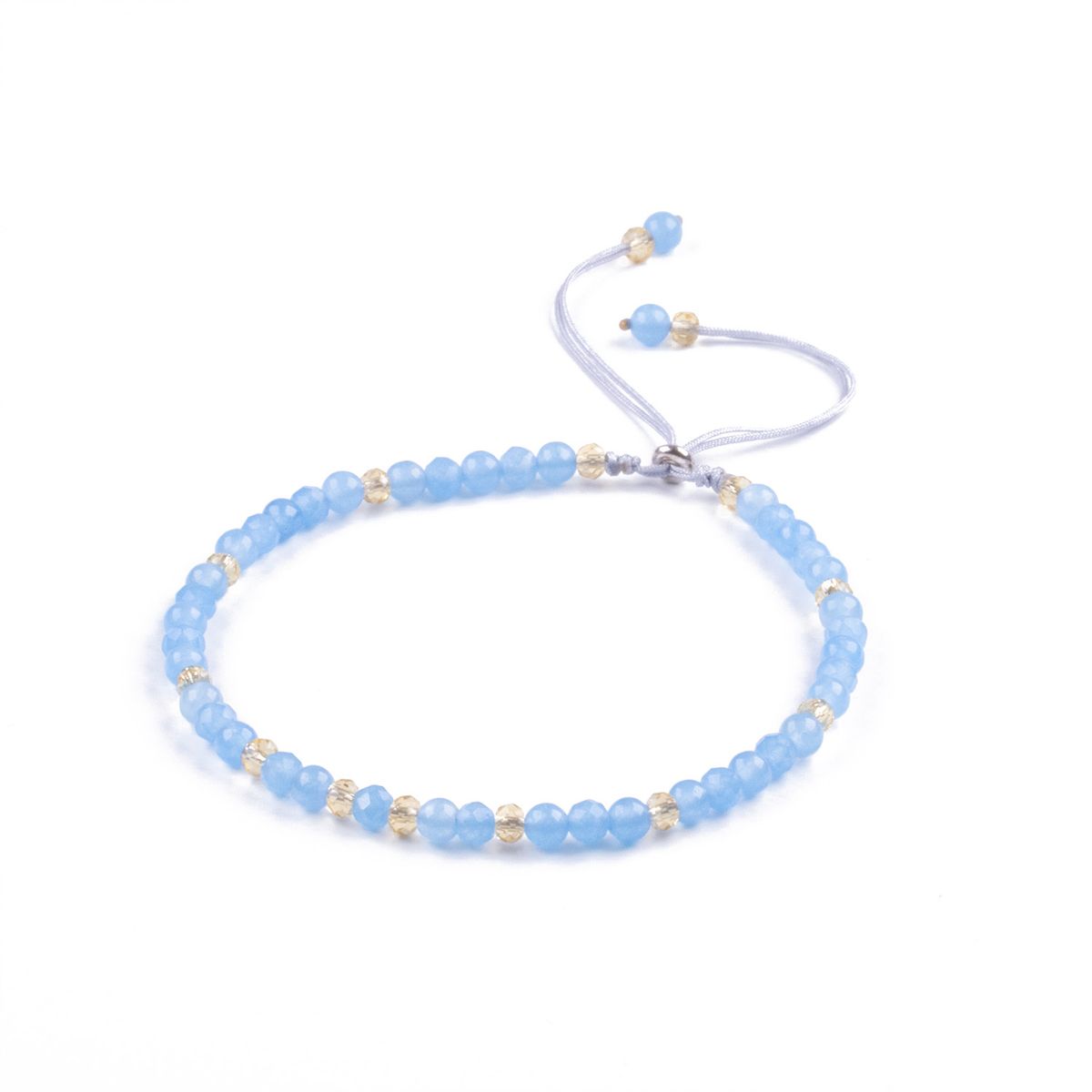 TRIBALLE - Pulsera Aguamarina Minimalista De Piedra Natural