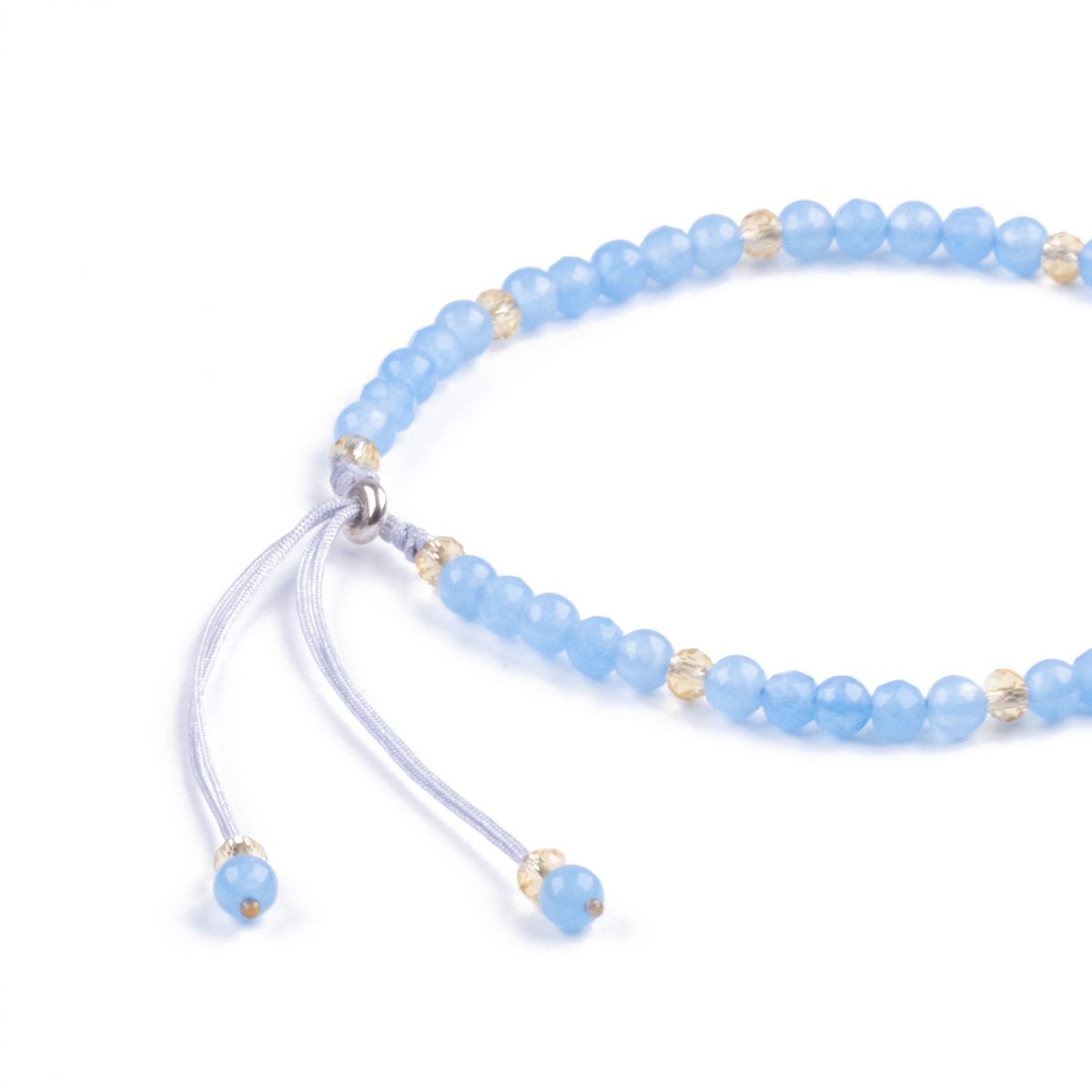 TRIBALLE - Pulsera Aguamarina Minimalista De Piedra Natural