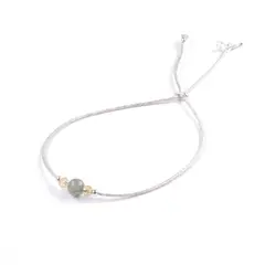 TRIBALLE - Pulsera Jade Minimalista Y Plata 925