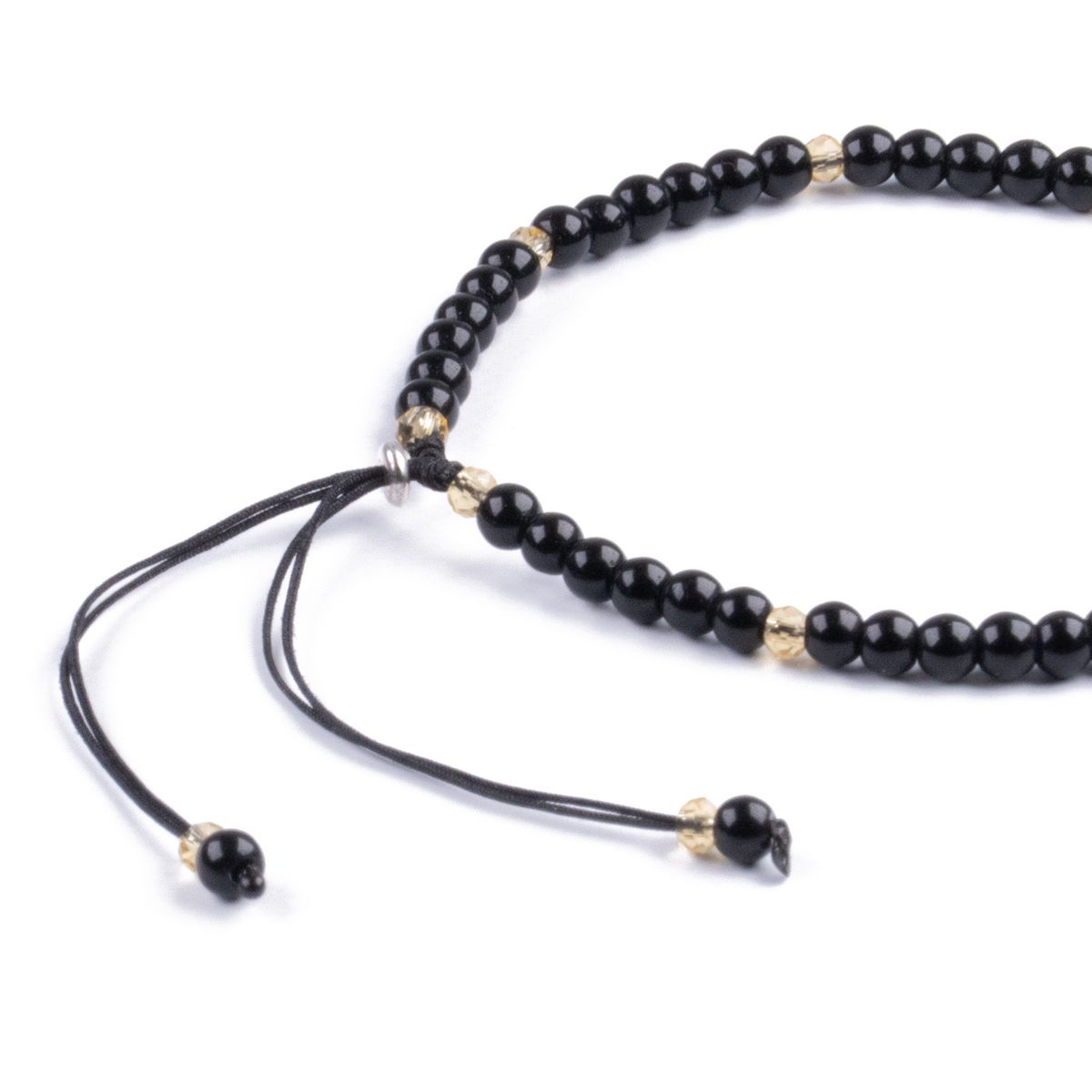 TRIBALLE - Pulsera Ónix Negro Minimalista De Piedra Natural