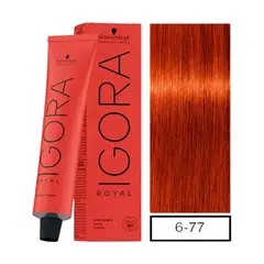 SCHWARZKOPF - Igora Royal 6-77 Rubio Oscuro Cobrizo Intenso + Oxigenta 20v