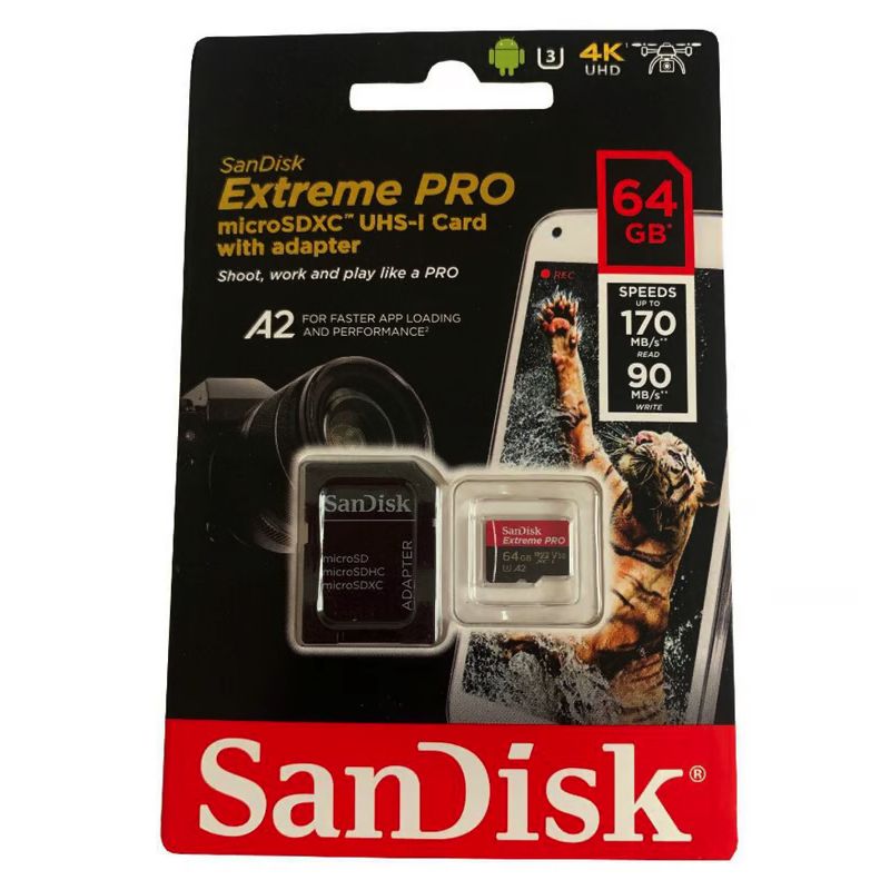 SANDISK - Tarjeta microsd sandisk extreme pro 64gb mas adaptador