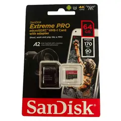 SANDISK - Tarjeta microsd extreme pro 64gb mas adaptador