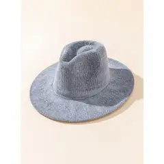 KIRAMA CLOTHING STORE - Sombrero gris de ala ancha en tela tipo fieltro para chica