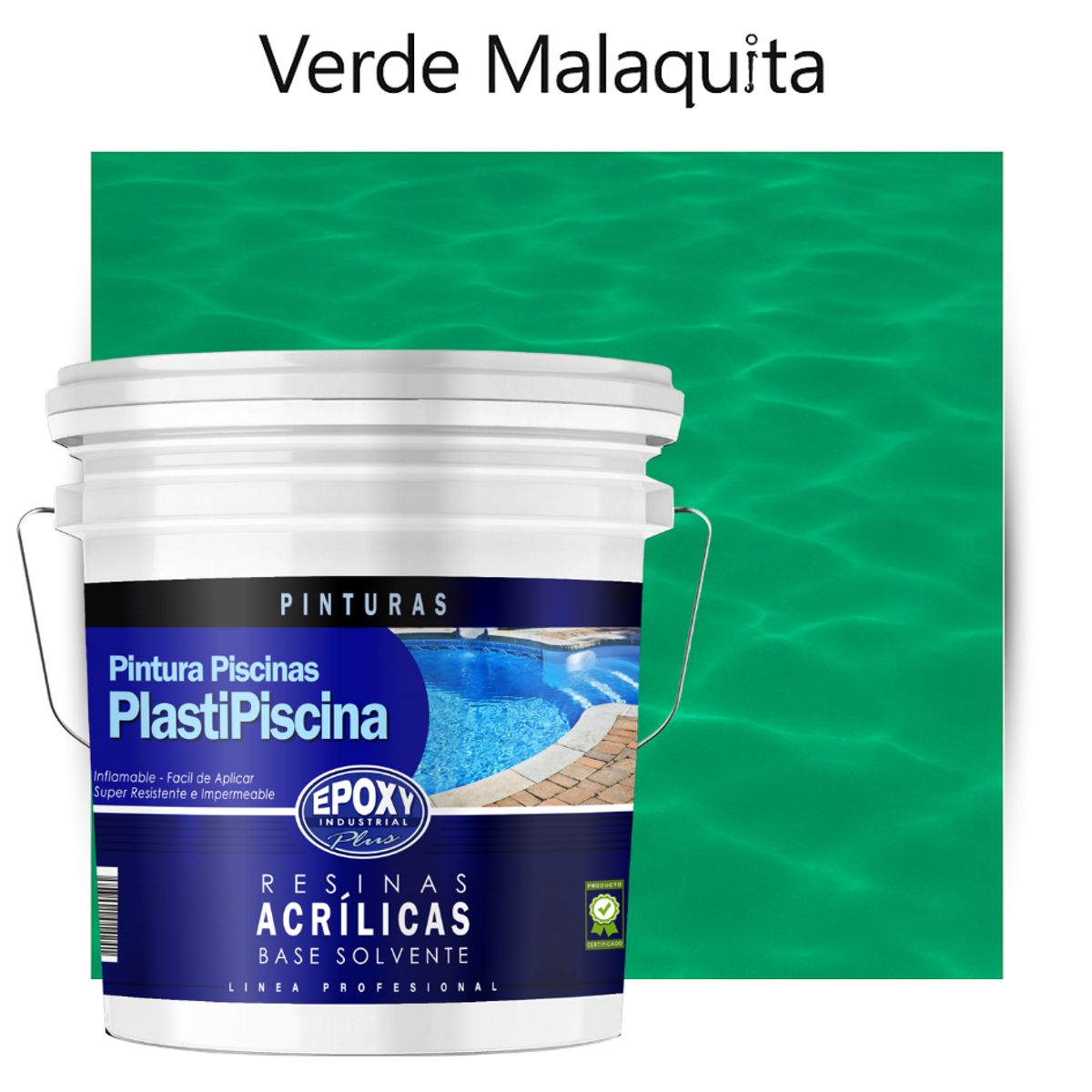 EPOXY - PINTURA PISCINA - PLASTIPISCINA - 10L TONO VERDE MALAQUITA