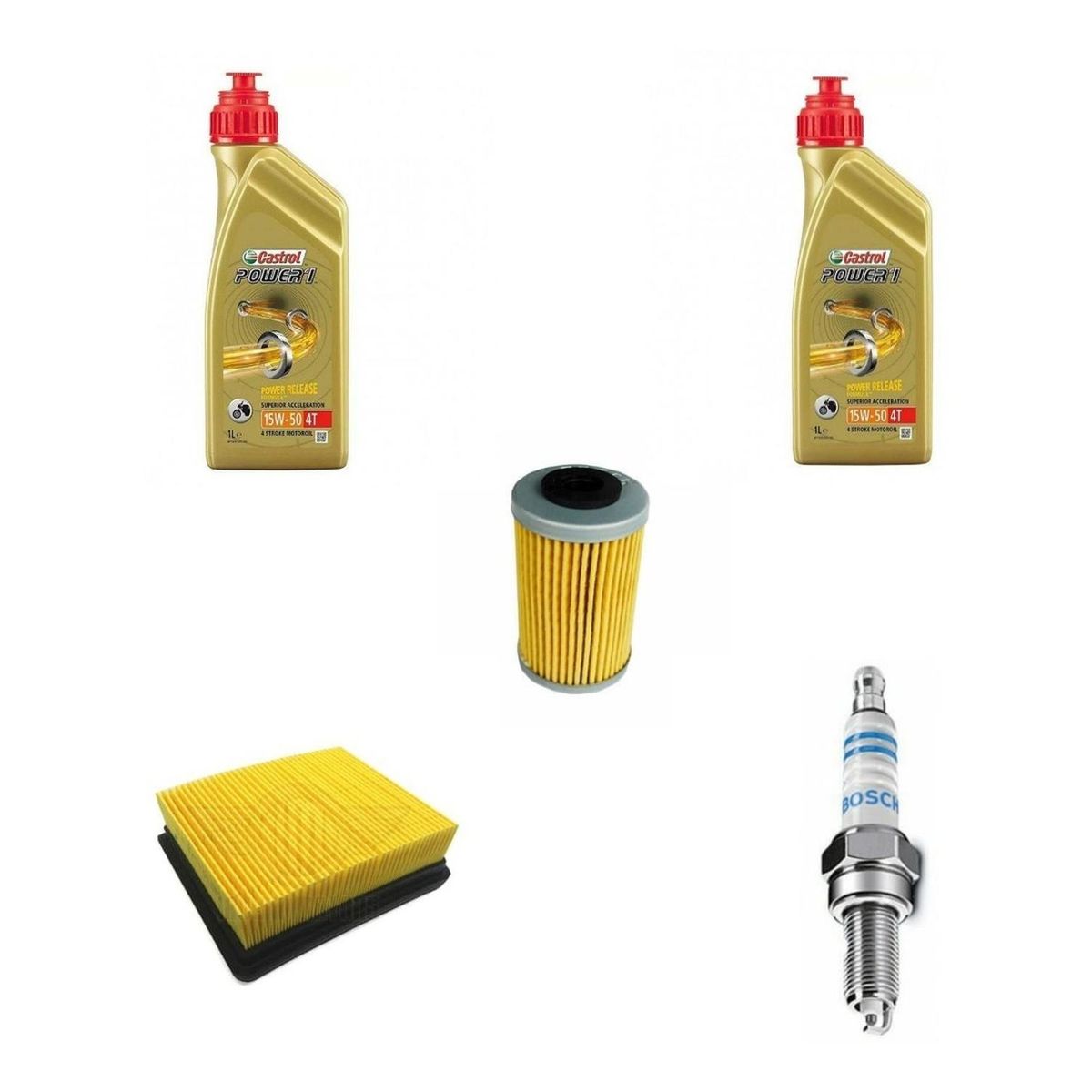 GENERICO - Kit De Mantencion Ktm Duke 250 Ng / Filtros + Bujia + Aceite