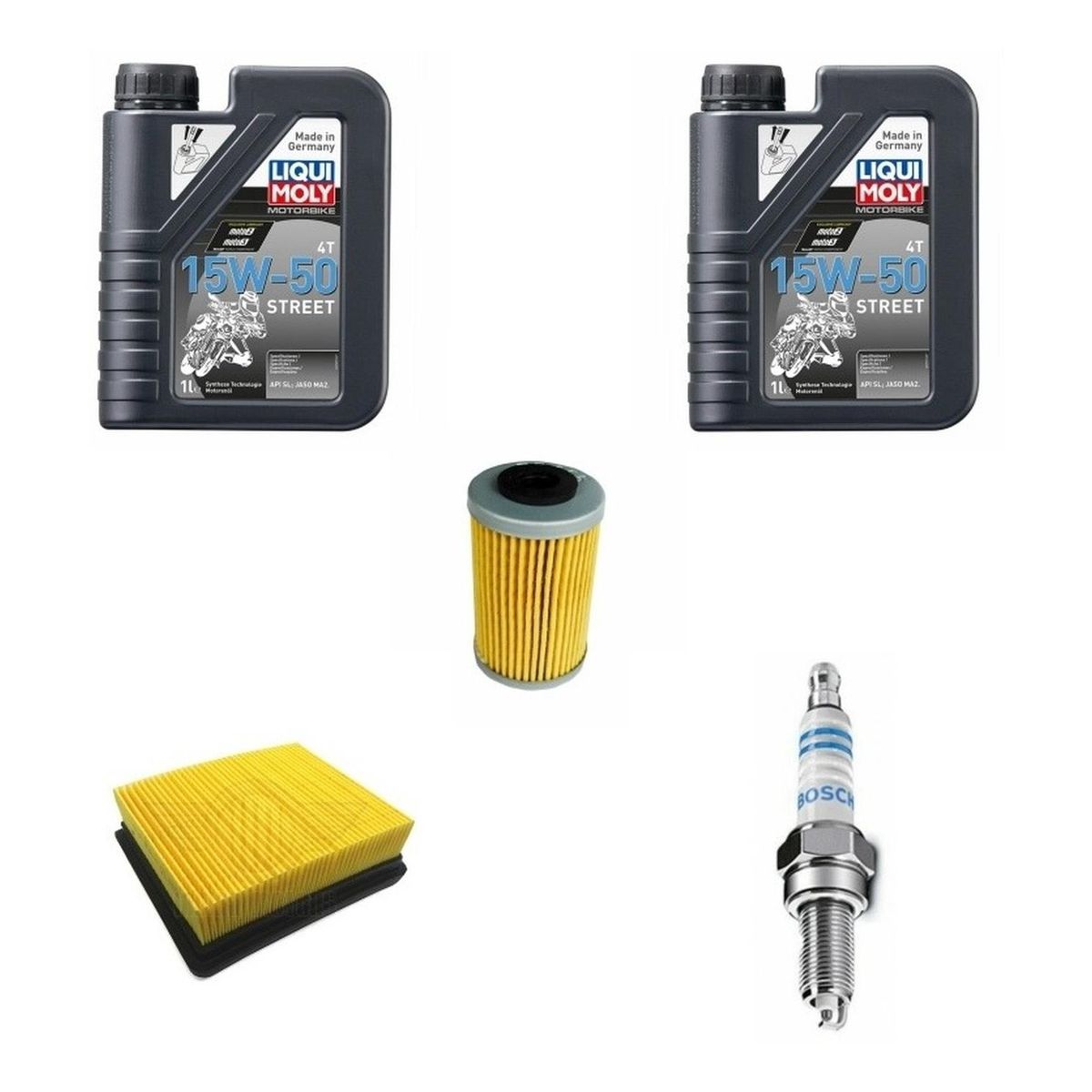 GENERICO - Kit Mantencion Ktm Duke 250 Ng / Filtros + Bujia + Aceite