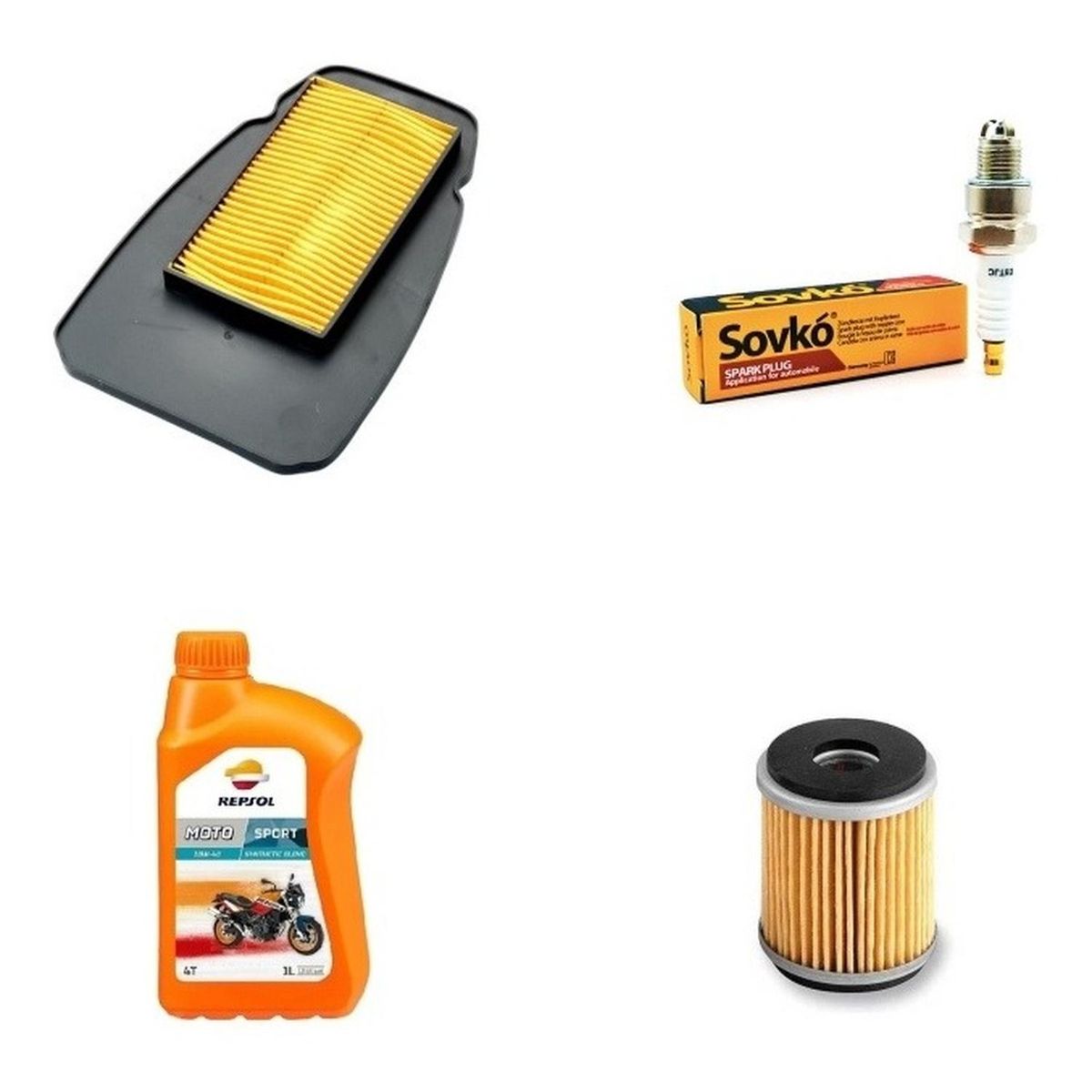 GENERICO - Kit Mantencion Moto Yamaha R15 V3  Repsol + Filtros + Bujia