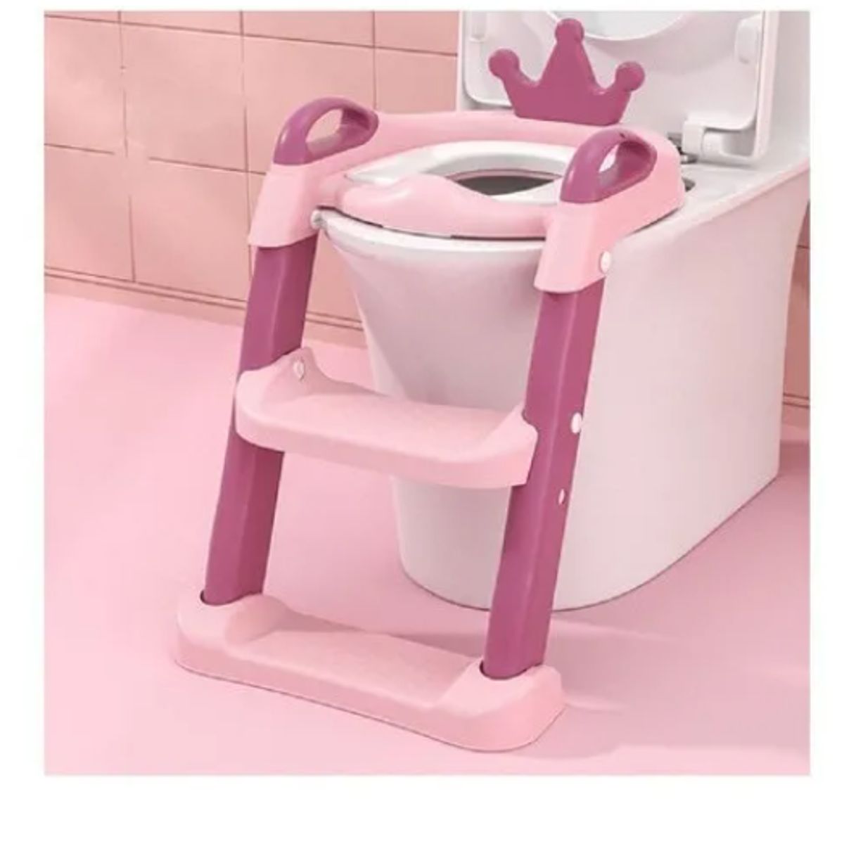 GENERICO - Asiento Adaptador Escalera Inodoro Wc Para Niños Acolchado