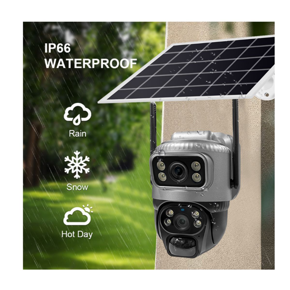 VIPA - Cámara Seguridad Solar Ip Wifi Exterior Full HD 3 MP Robótica Modelo IPS1300 Pack 2 unidades