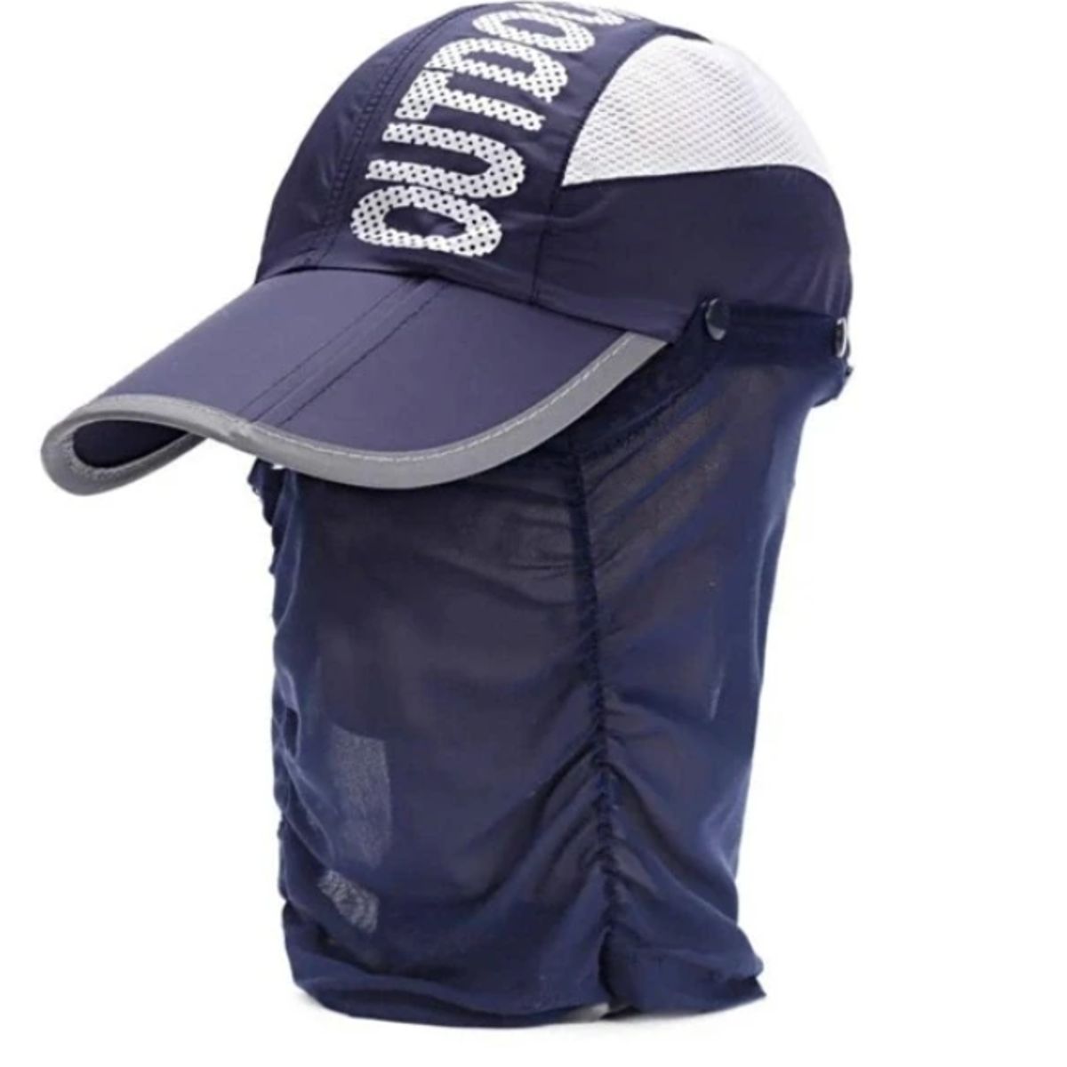 KIRAMA CLOTHING STORE - Jockey azul marino con protector facial y cuello desmontable