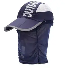 KIRAMA CLOTHING STORE - Jockey azul marino con protector facial y cuello desmontable