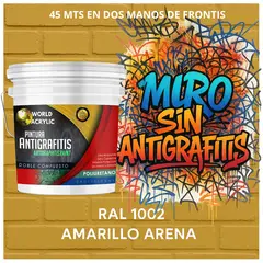 EPOXY - PINTURA PU ANTIGRAFITIS - ULTRA PROTECTOR - TINETA 10L AMARILLO ARENA