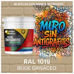 EPOXY - PINTURA PU ANTIGRAFITIS - ULTRA PROTECTOR - TINETA 10L BEIGE GRISÁCEO