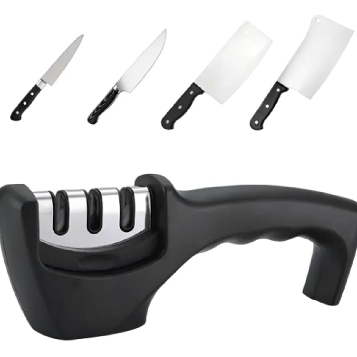 GENERICO - Afilador De Cuchillo Tijera Cocina 3 Etapas Acero Y Cerámica