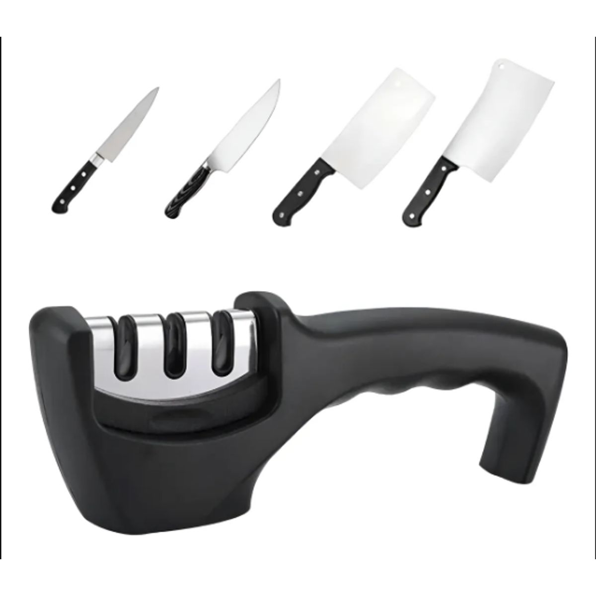 GENERICO - Afilador De Cuchillo Tijera Cocina 3 Etapas Acero Y Cerámica