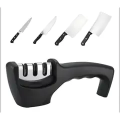 GENERICO - Afilador De Cuchillo Tijera Cocina 3 Etapas Acero Y Cerámica