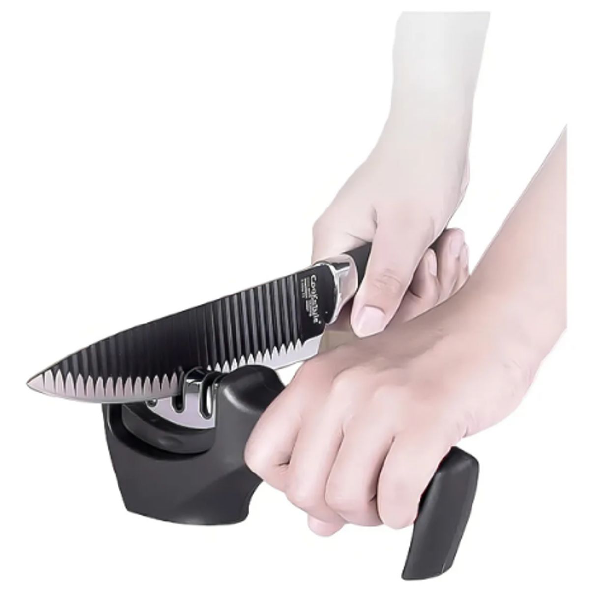 GENERICO - Afilador De Cuchillo Tijera Cocina 3 Etapas Acero Y Cerámica
