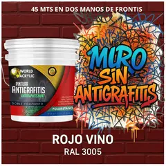 EPOXY - PINTURA PU ANTIGRAFITIS - ULTRA PROTECTOR - TINETA 10L ROJO VINO