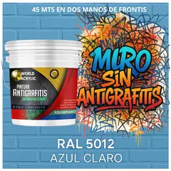 EPOXY - PINTURA PU ANTIGRAFITIS - ULTRA PROTECTOR - TINETA 10L AZUL CLARO
