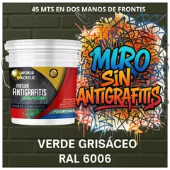 EPOXY - PINTURA PU ANTIGRAFITIS - ULTRA PROTECTOR - TINETA 10L VERDE GRISÁCEO